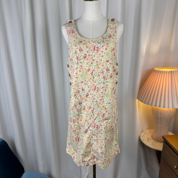 90s Vintage Floral 100% Cotton Cargo Dress by MATCH sz Small - Picture 1 of 10